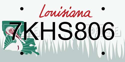 7KHS806 Louisiana License Plate