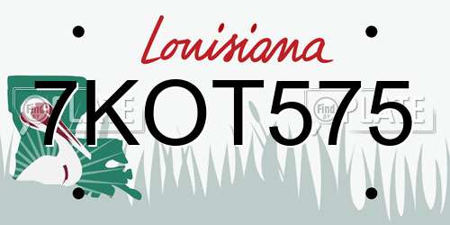 7KOT575 Louisiana License Plate