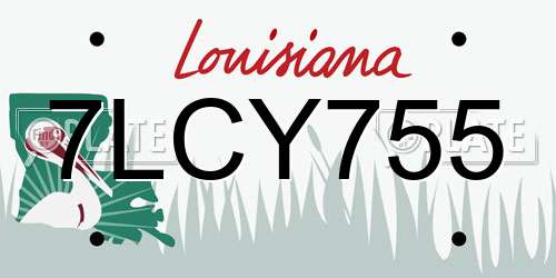 7LCY755 Louisiana License Plate