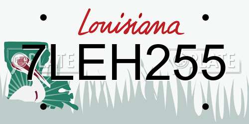 7LEH255 Louisiana License Plate