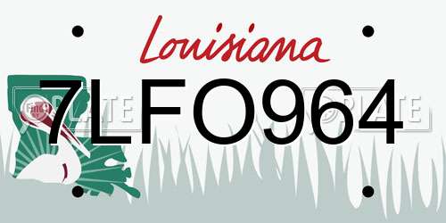 7LFO964 Louisiana License Plate