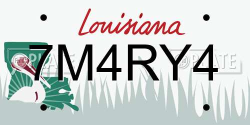 7M4RY4 Louisiana License Plate