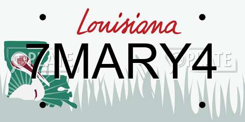 7MARY4 Louisiana License Plate