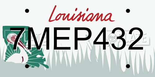 7MEP432 Louisiana License Plate