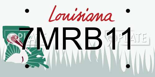 7MRB11 Louisiana License Plate