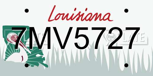7MV5727 Louisiana License Plate