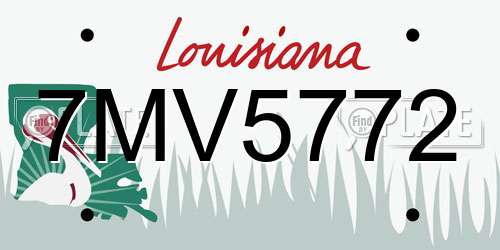 7MV5772 Louisiana License Plate
