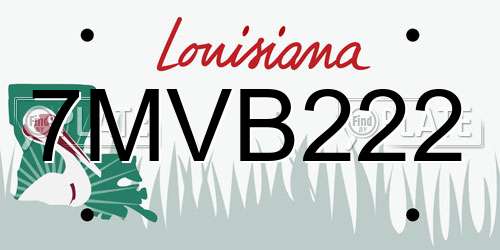 7MVB222 Louisiana License Plate