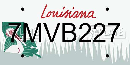 7MVB227 Louisiana License Plate