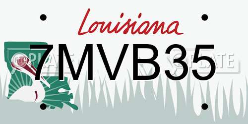 7MVB35 Louisiana License Plate
