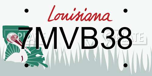 7MVB38 Louisiana License Plate