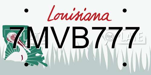 7MVB777 Louisiana License Plate