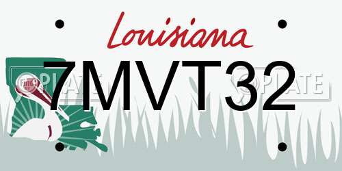 7MVT32 Louisiana License Plate