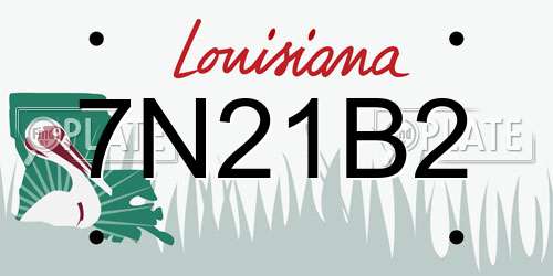 7N21B2 Louisiana License Plate