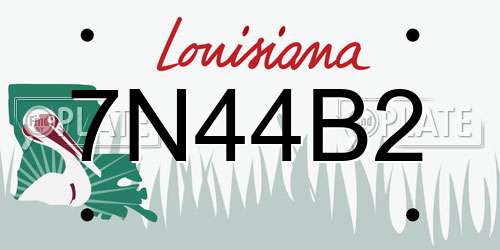 7N44B2 Louisiana License Plate
