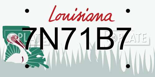 7N71B7 Louisiana License Plate
