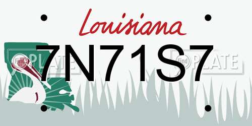 7N71S7 Louisiana License Plate