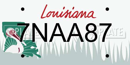 7NAA87 Louisiana License Plate