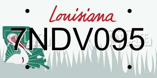 7NDV095 Louisiana License Plate