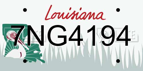 7NG4194 Louisiana License Plate