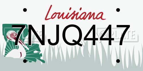 7NJQ447 Louisiana License Plate