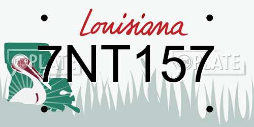 7NT157 Louisiana License Plate