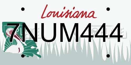 7NUM444 Louisiana License Plate