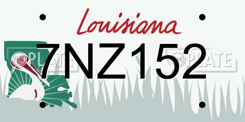 7NZ152 Louisiana License Plate
