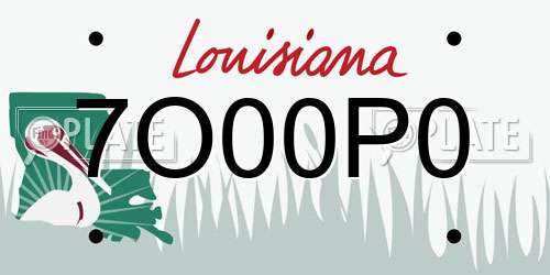 7O00P0 Louisiana License Plate