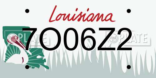 7O06Z2 Louisiana License Plate