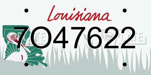 7O47622 Louisiana License Plate