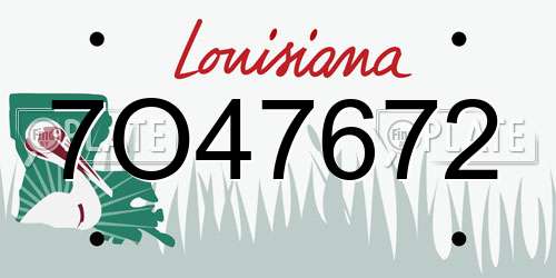 7O47672 Louisiana License Plate