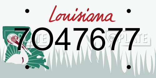 7O47677 Louisiana License Plate