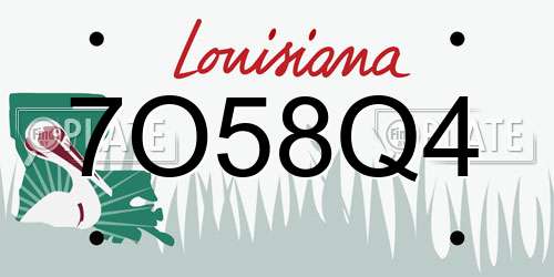 7O58Q4 Louisiana License Plate
