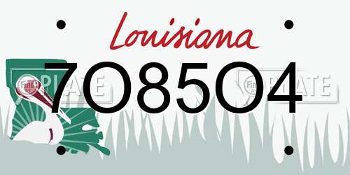 7O85O4 Louisiana License Plate