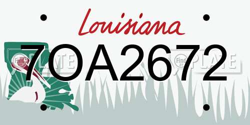 7OA2672 Louisiana License Plate