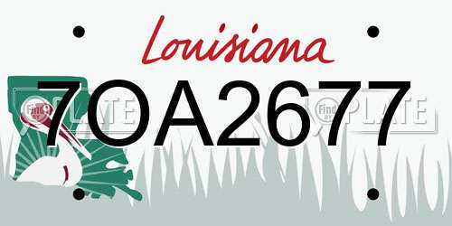 7OA2677 Louisiana License Plate
