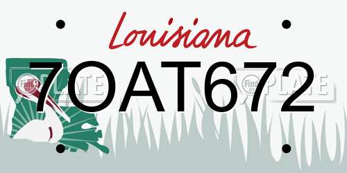 7OAT672 Louisiana License Plate