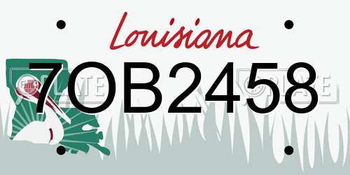 7OB2458 Louisiana License Plate