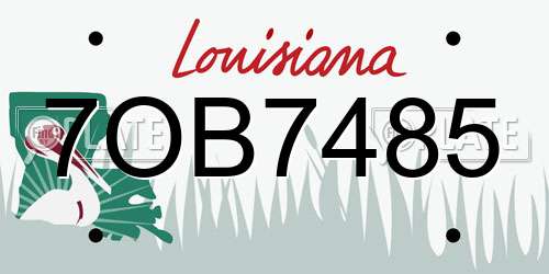 7OB7485 Louisiana License Plate