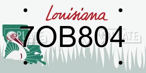 7OB804 Louisiana License Plate