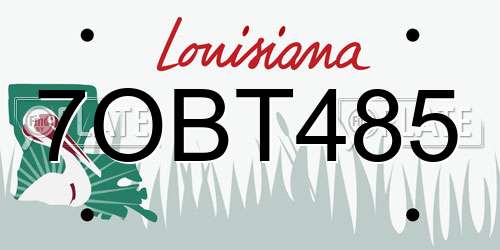 7OBT485 Louisiana License Plate