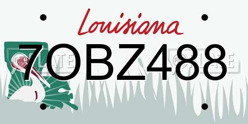 7OBZ488 Louisiana License Plate