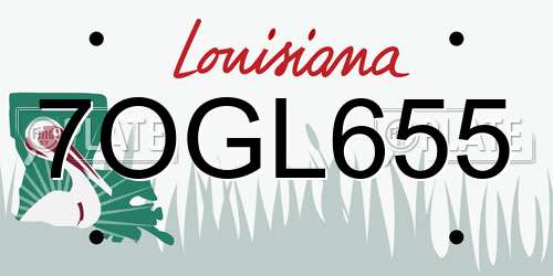 7OGL655 Louisiana License Plate