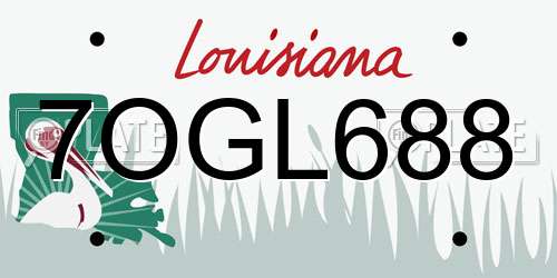 7OGL688 Louisiana License Plate