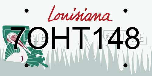 7OHT148 Louisiana License Plate
