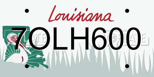 7OLH600 Louisiana License Plate