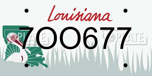 7OO677 Louisiana License Plate
