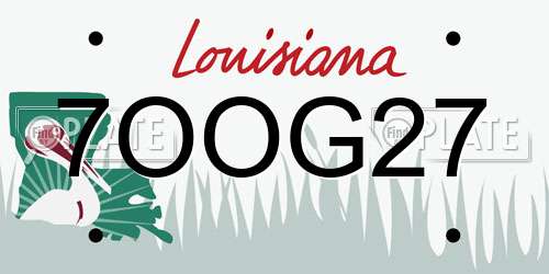 7OOG27 Louisiana License Plate
