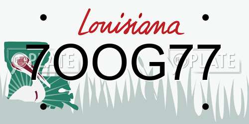 7OOG77 Louisiana License Plate